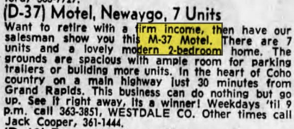 M-37 Motel - Jul 24 1968 Ad (newer photo)